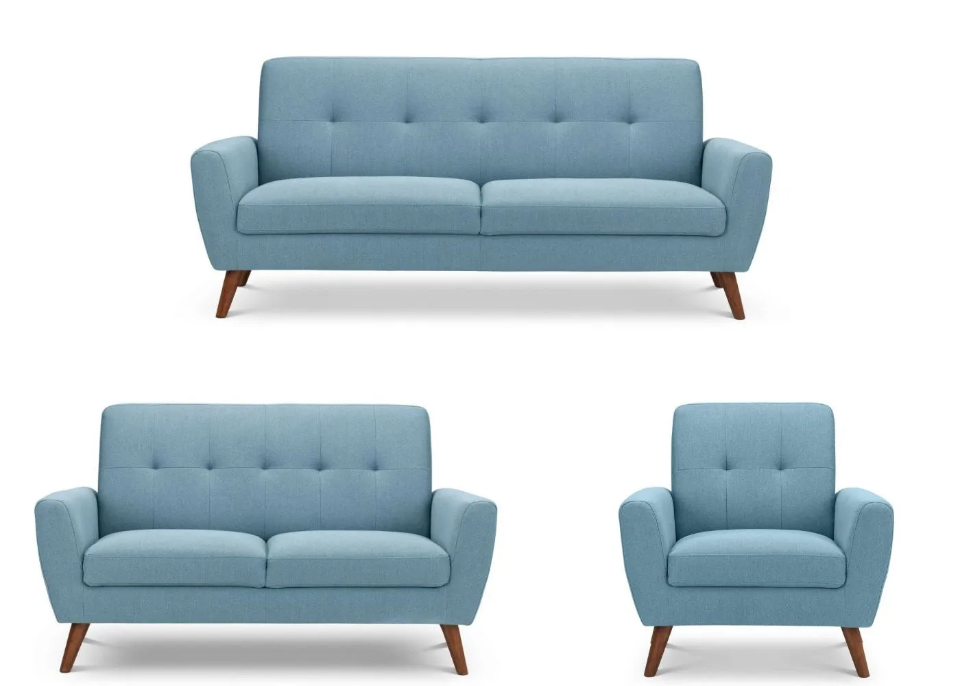 Monza Blue Compact Retro Sofa Range by Julian Bowen