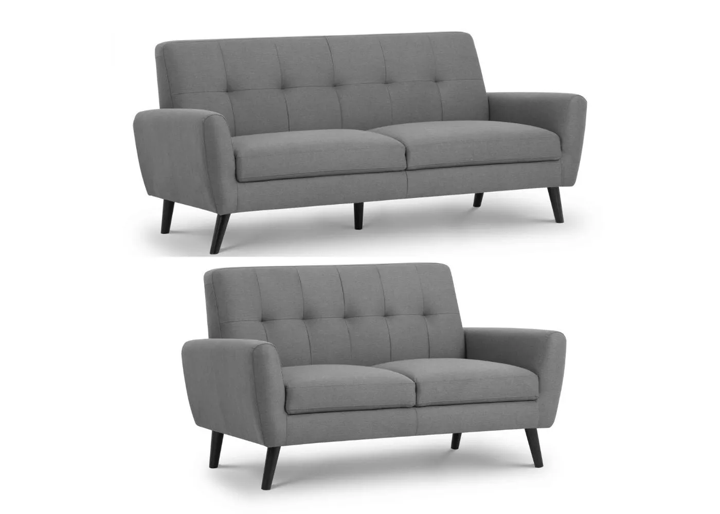 Monza Grey Compact Retro Sofa Range by Julian Bowen