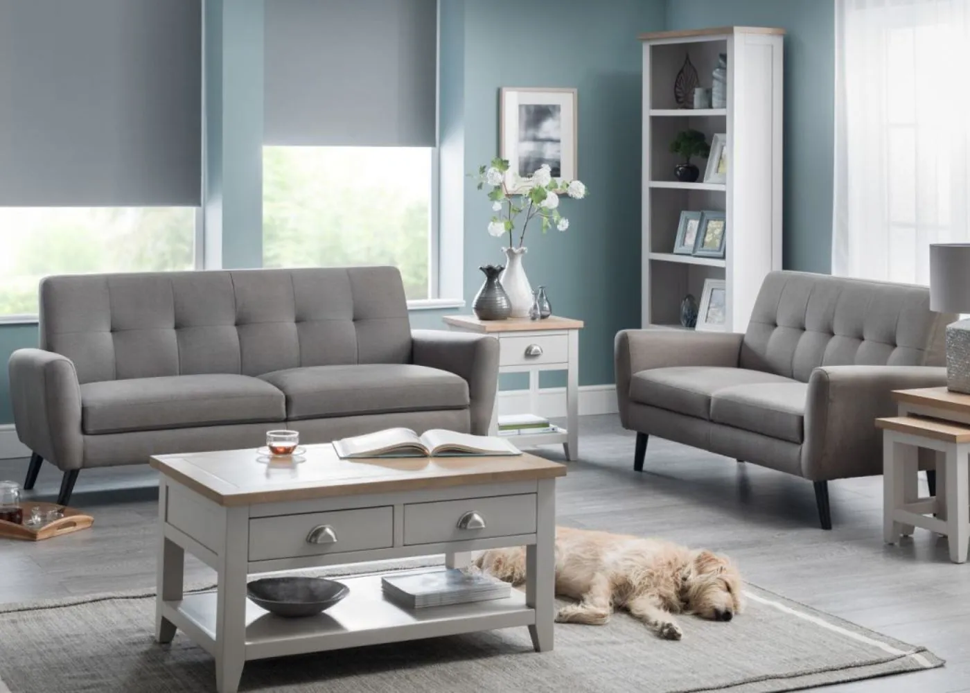 Monza Grey Compact Retro Sofa Range by Julian Bowen