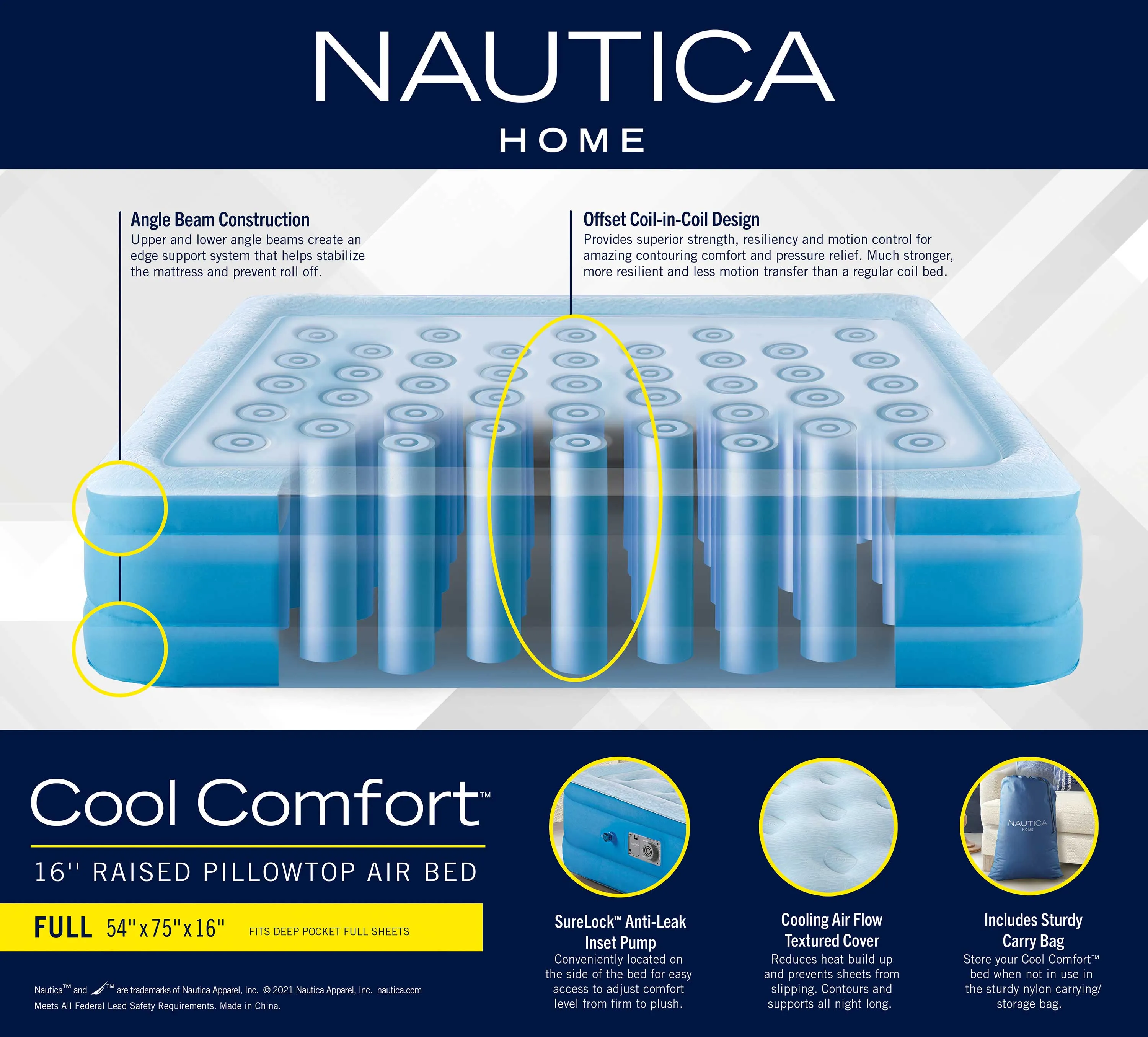 Nautica Home Cool Comfort™ Air Mattress