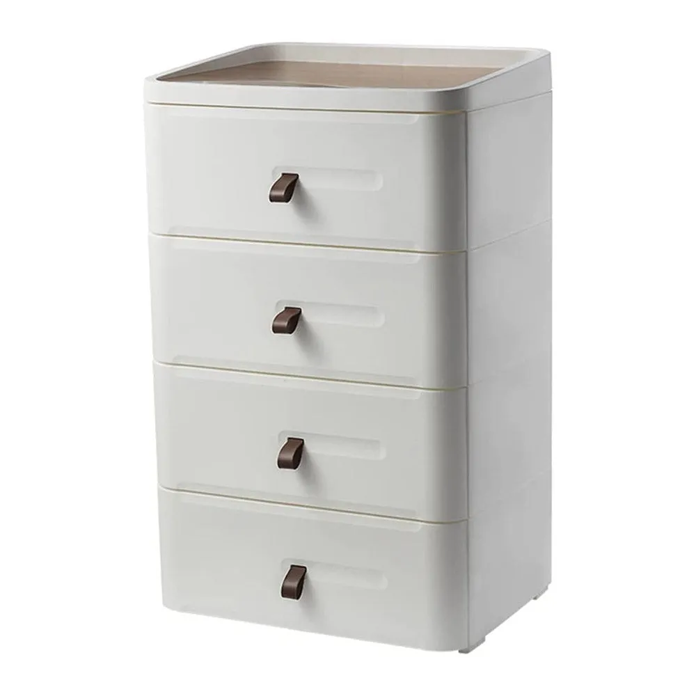 (Net) 4 Drawer Storage Cabinets Japanese Style Bedside Table Plastic Simple Multifunctional  Storage Cabinets / 3804