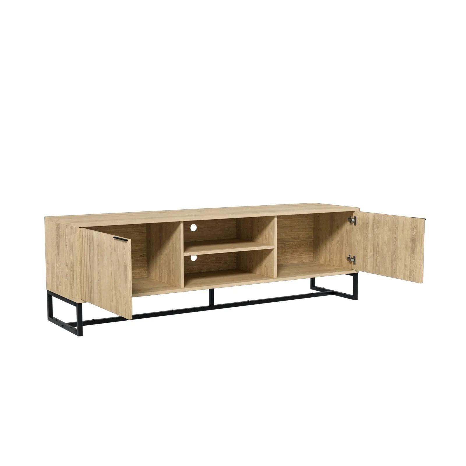 Oikiture TV Cabinet Entertainment Unit Stand Storage Drawer Shelf 160cm Oak