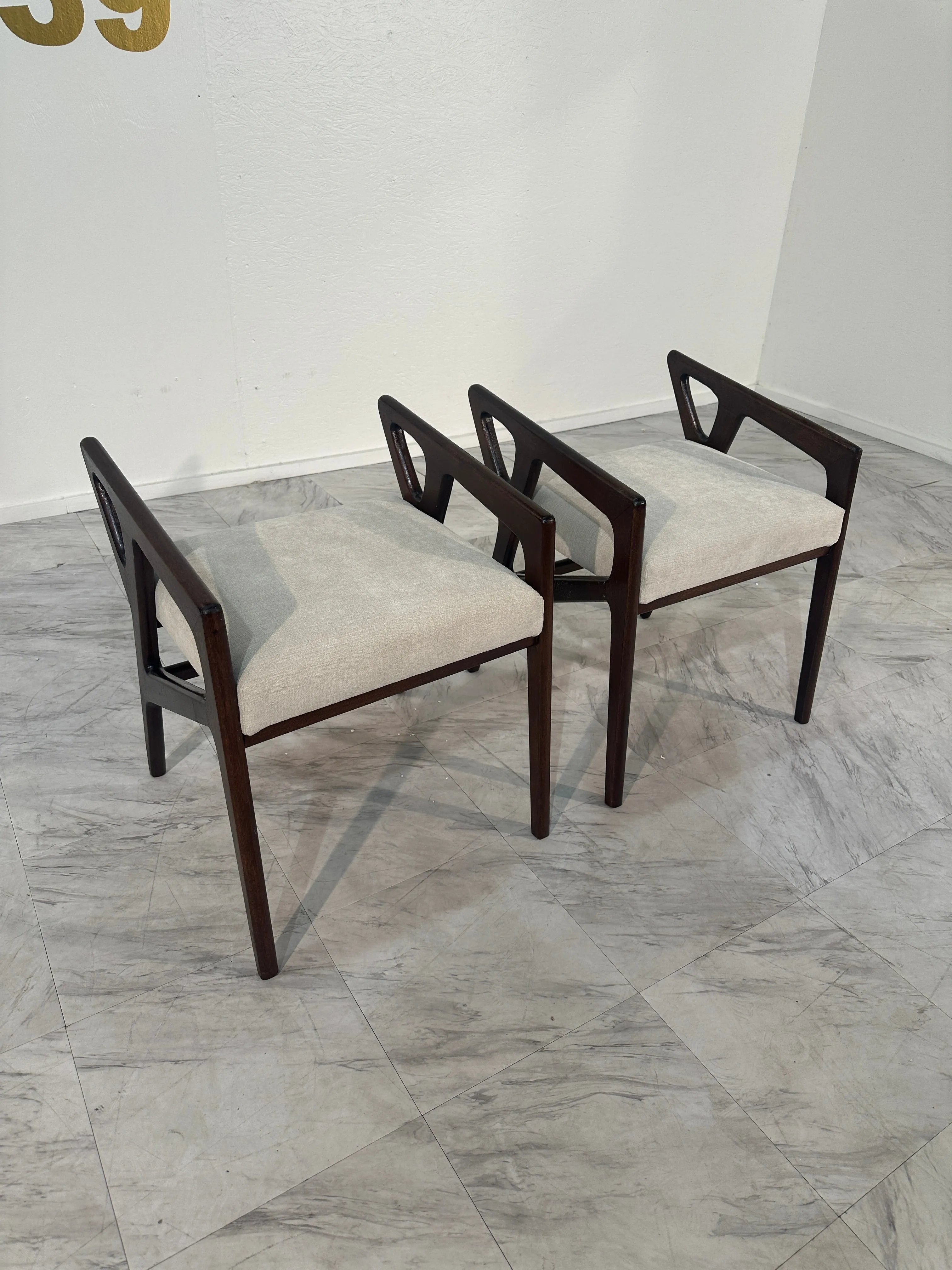 Pair of Stools Mod. “687”, Design Gio Ponti, Cassina Production, Italy, 1950s