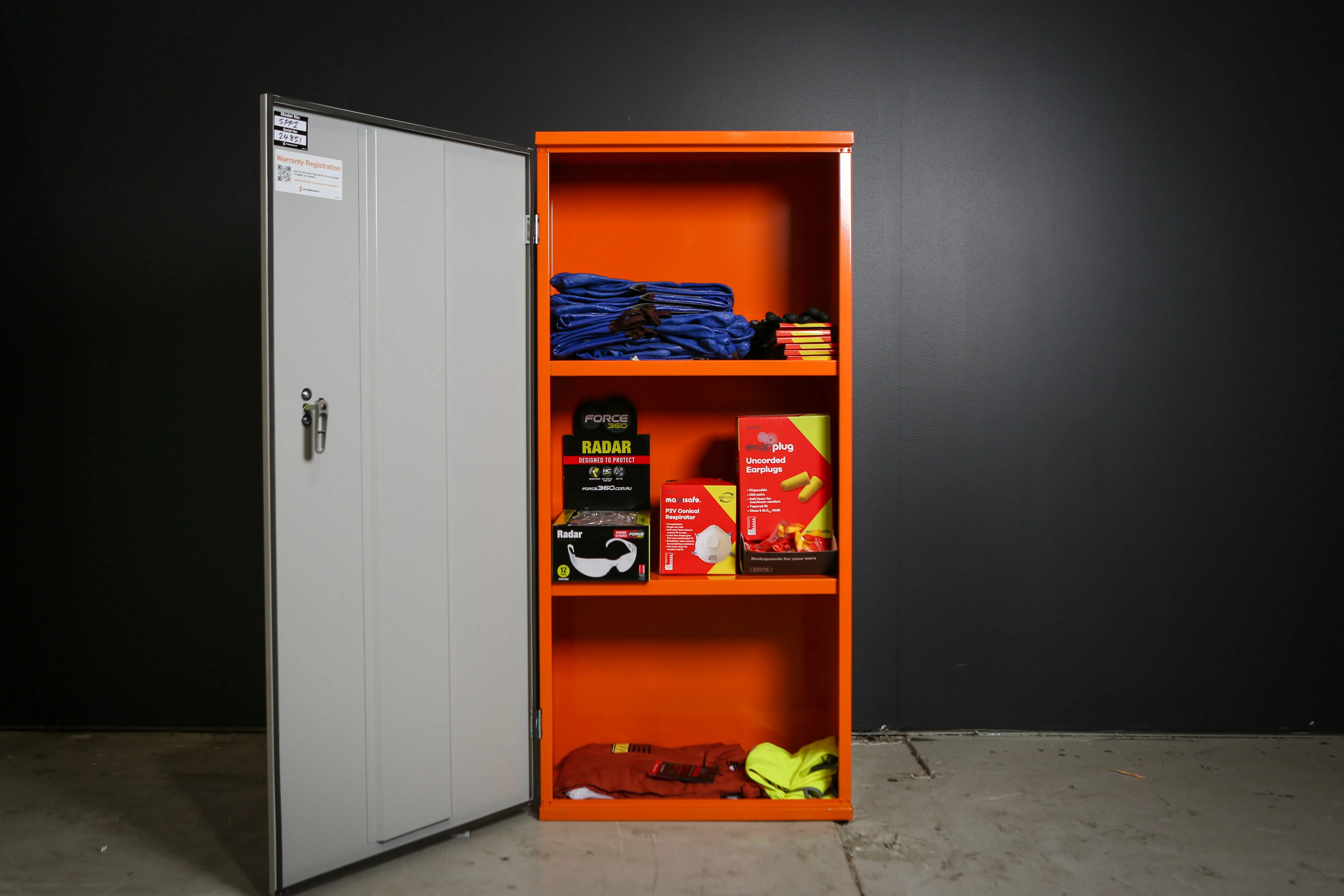 PPE Storage Cabinet - Single Door - 3 Shelves