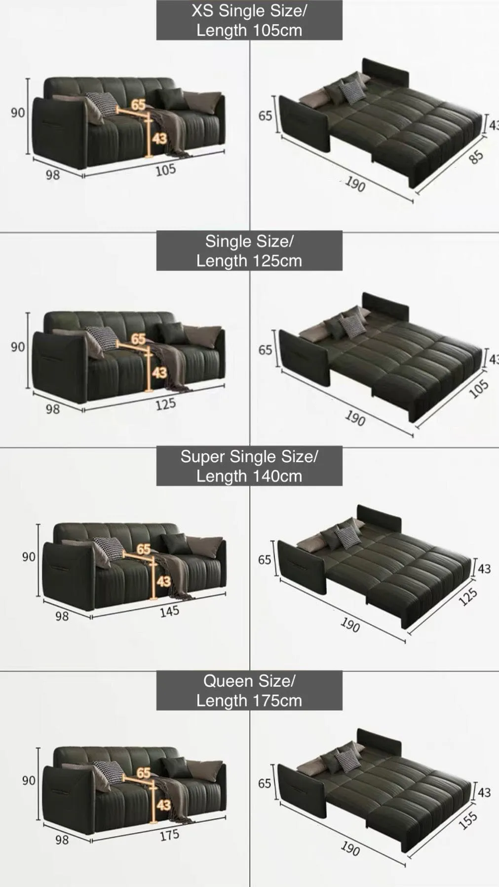 Reane Scratch Resistant Electric Sofa Bed