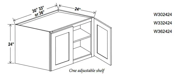 Refrigerator Wall 2 Door Cabinet 24" High- Ultimate