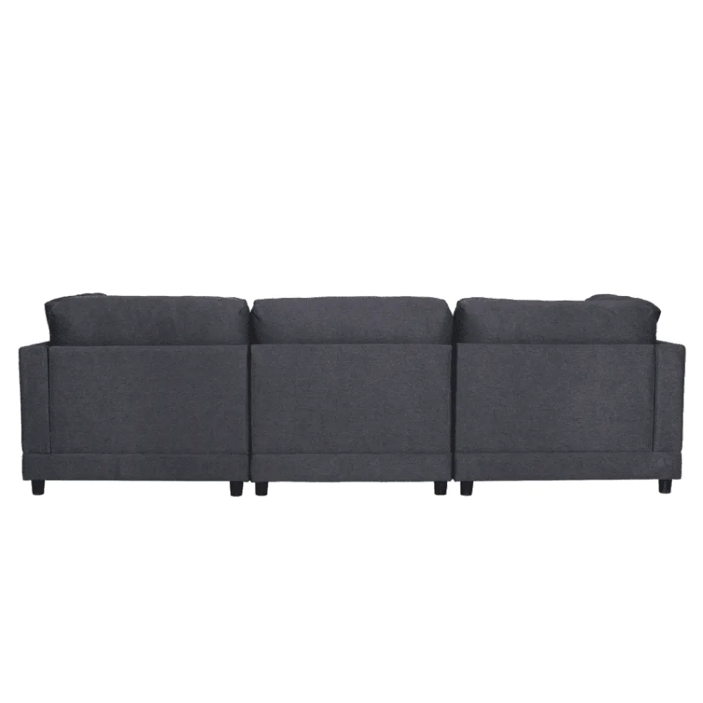 Ronald Sectional Sofa Set in Charcoal Color