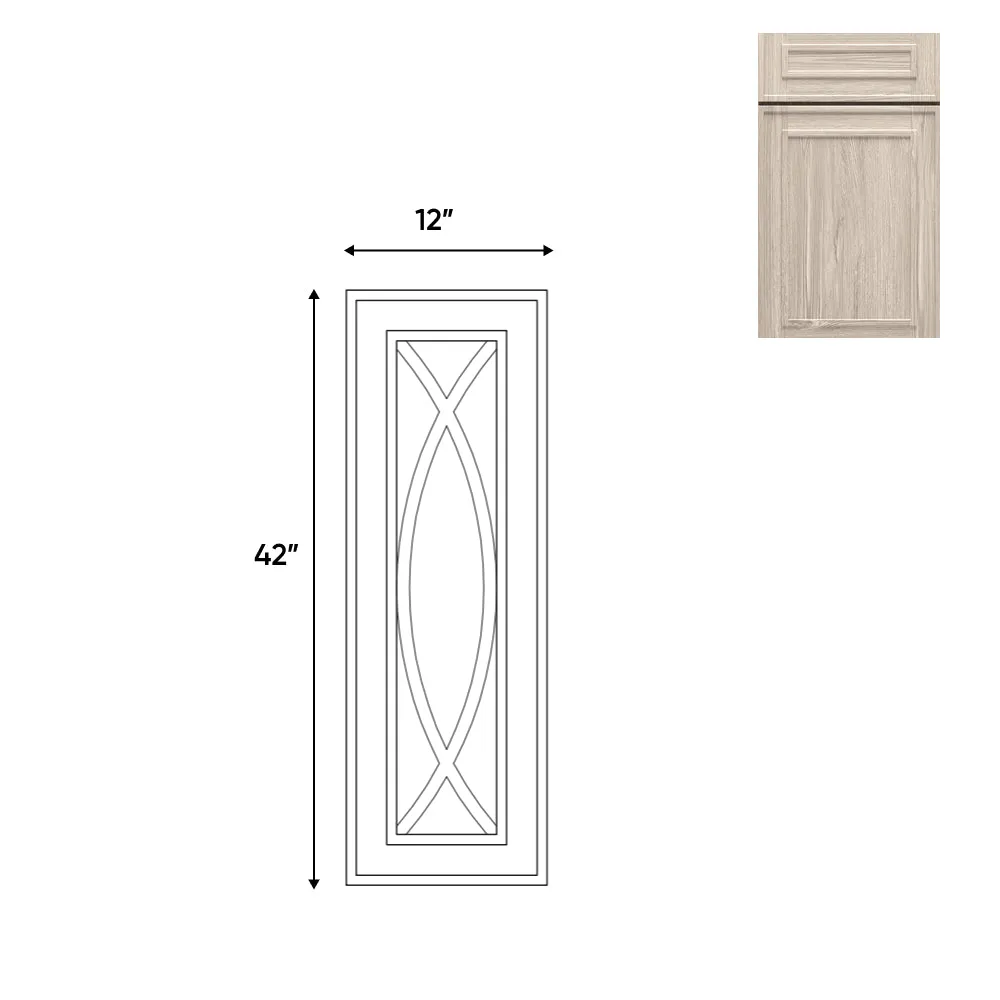 RTA - Elegant Shaker Ivory - 12"W x 42"H -Wall Decoration Glass Door