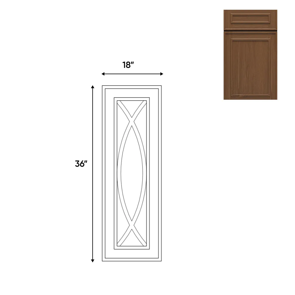 RTA - Elegant Shaker Mocha - 18"W x 36"H -Wall Decoration Glass Door