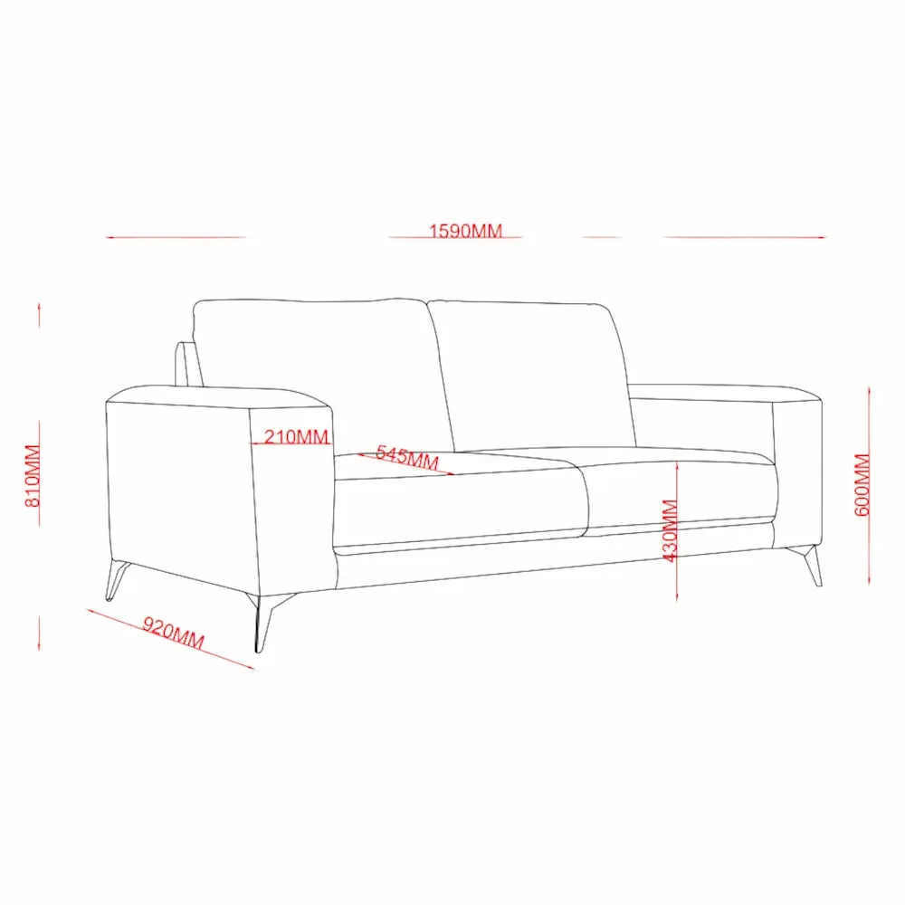 Sandy 2 Seater Couch Charcoal Grey