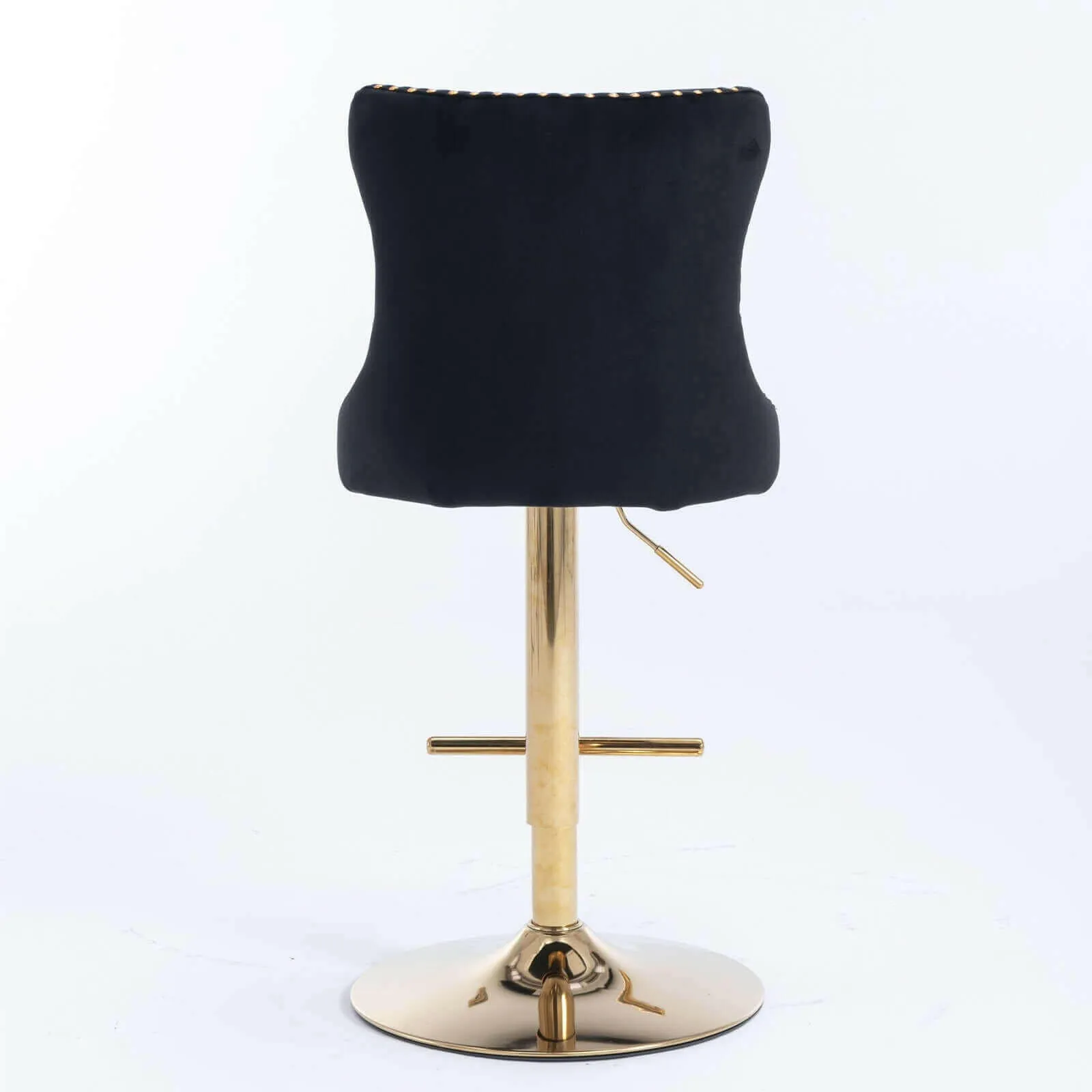 Set of 2 Modern Adjustable Velvet Swivel Bar Stools