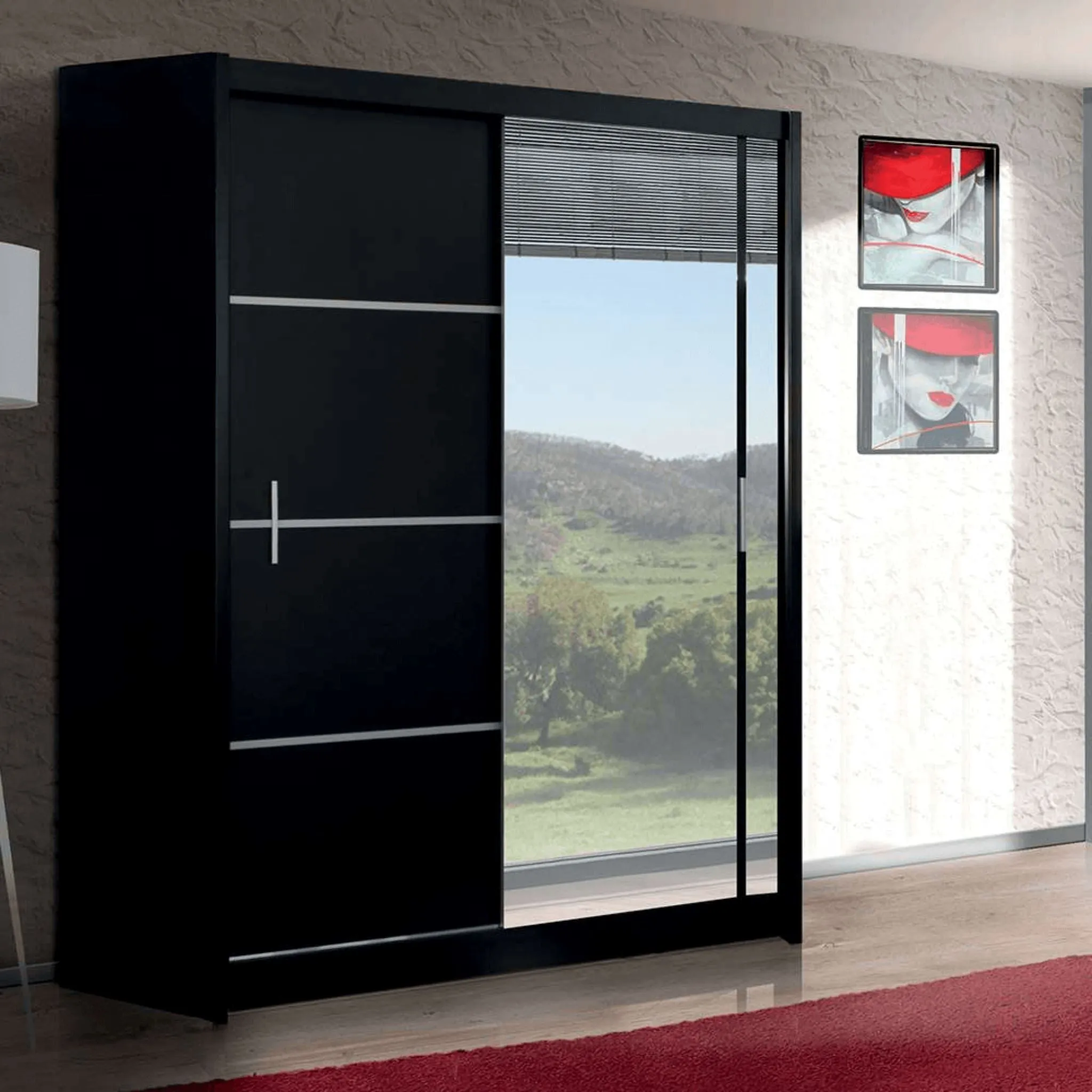 Seville 150cm Wardrobe Black