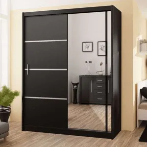 Seville 180cm Wardrobe Black