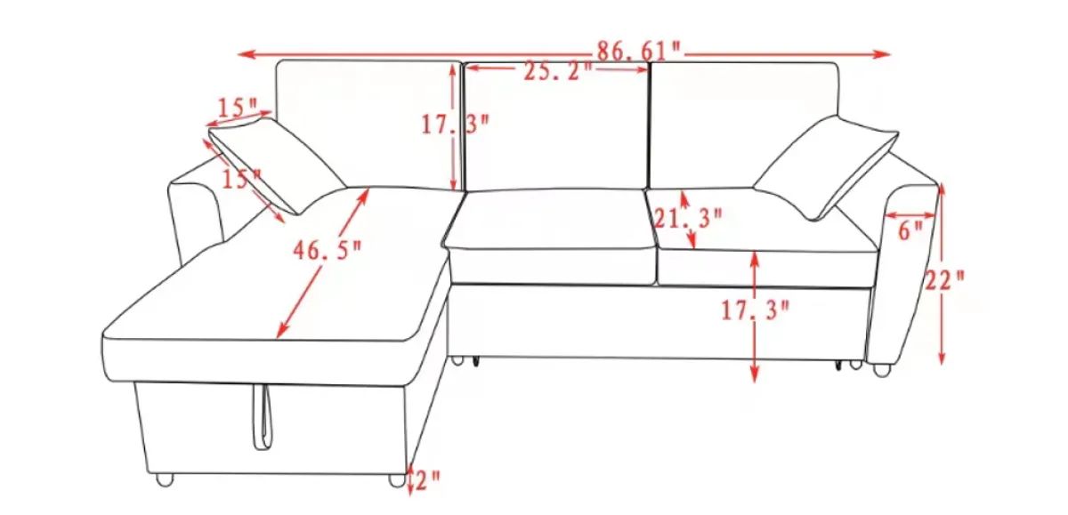 Sleeper Sofa Bed - Light Beige