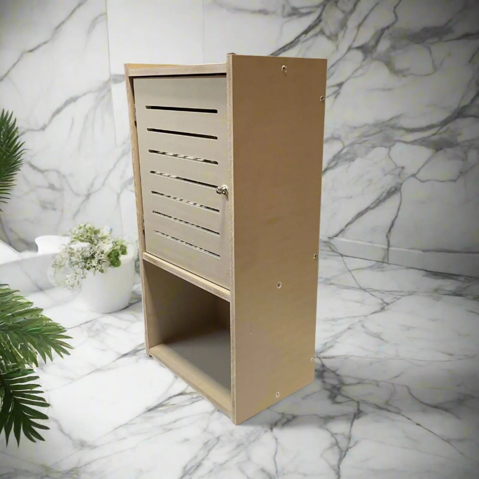 Small & Classy Modern White PVC Wall Mounted Cabinet For Bathroom Essentials By Miza