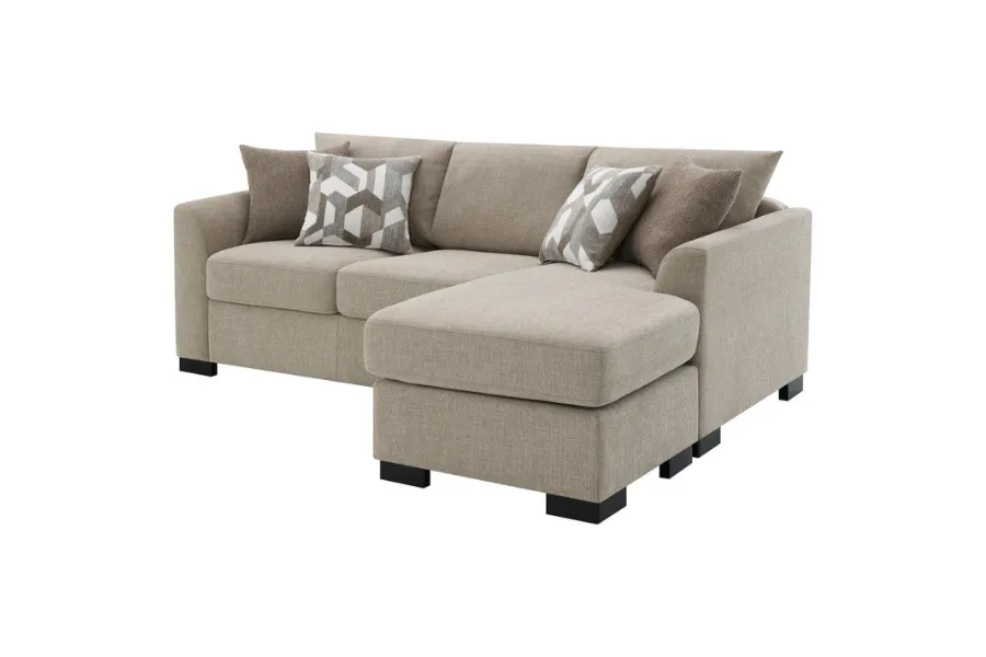 Storey Upholstered Sleeper Sectional Chaise Sofa Camel 504778