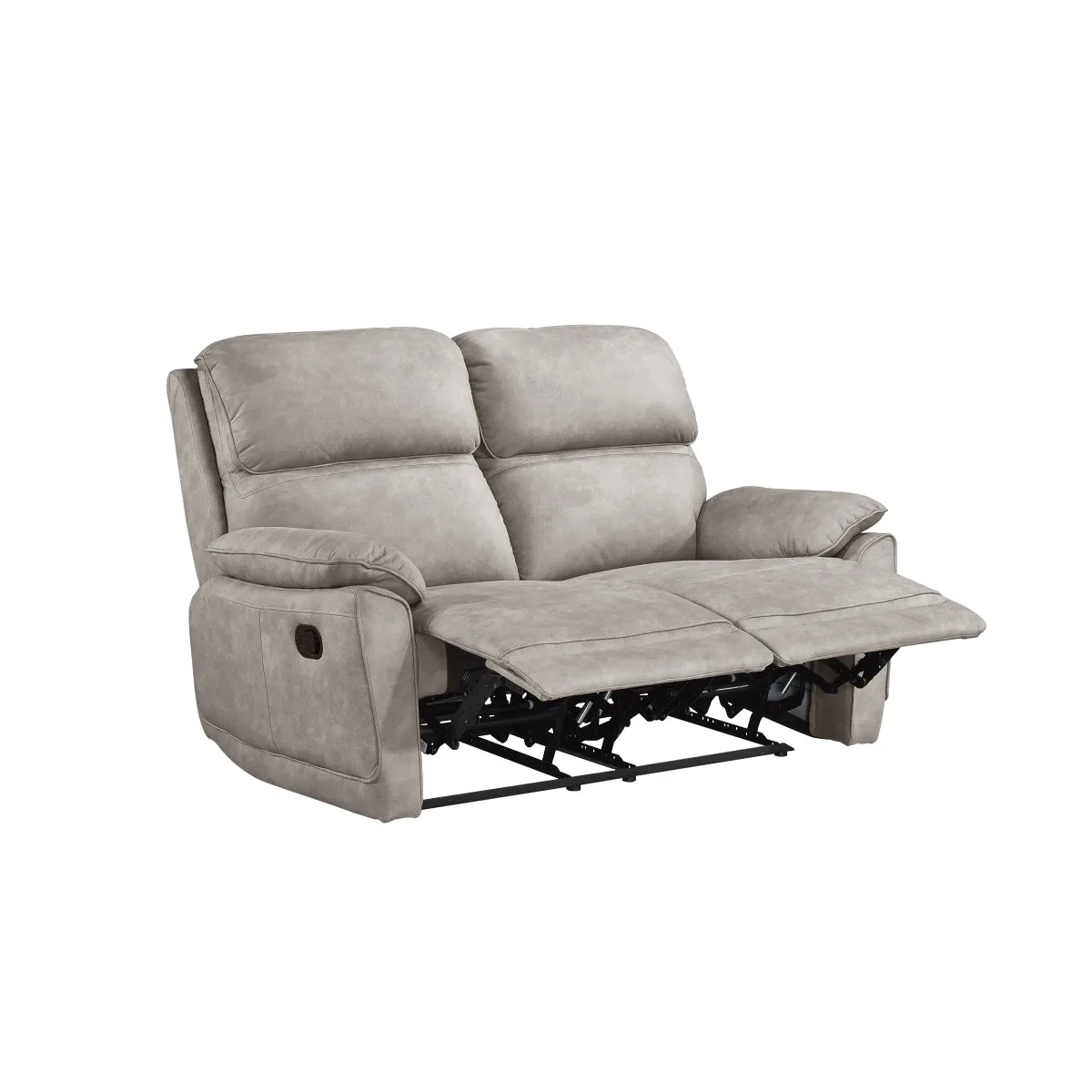 Taupe Double Reclining Loveseat with Pillow Armrests