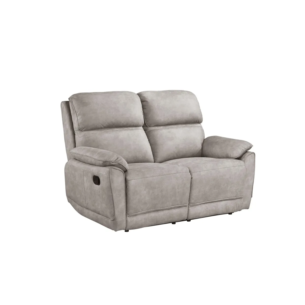 Taupe Double Reclining Loveseat with Pillow Armrests