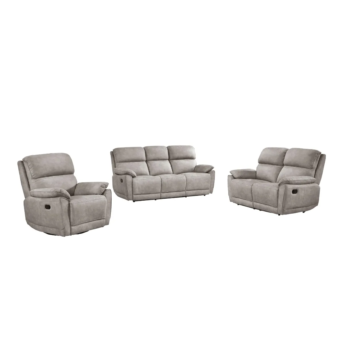 Taupe Double Reclining Loveseat with Pillow Armrests