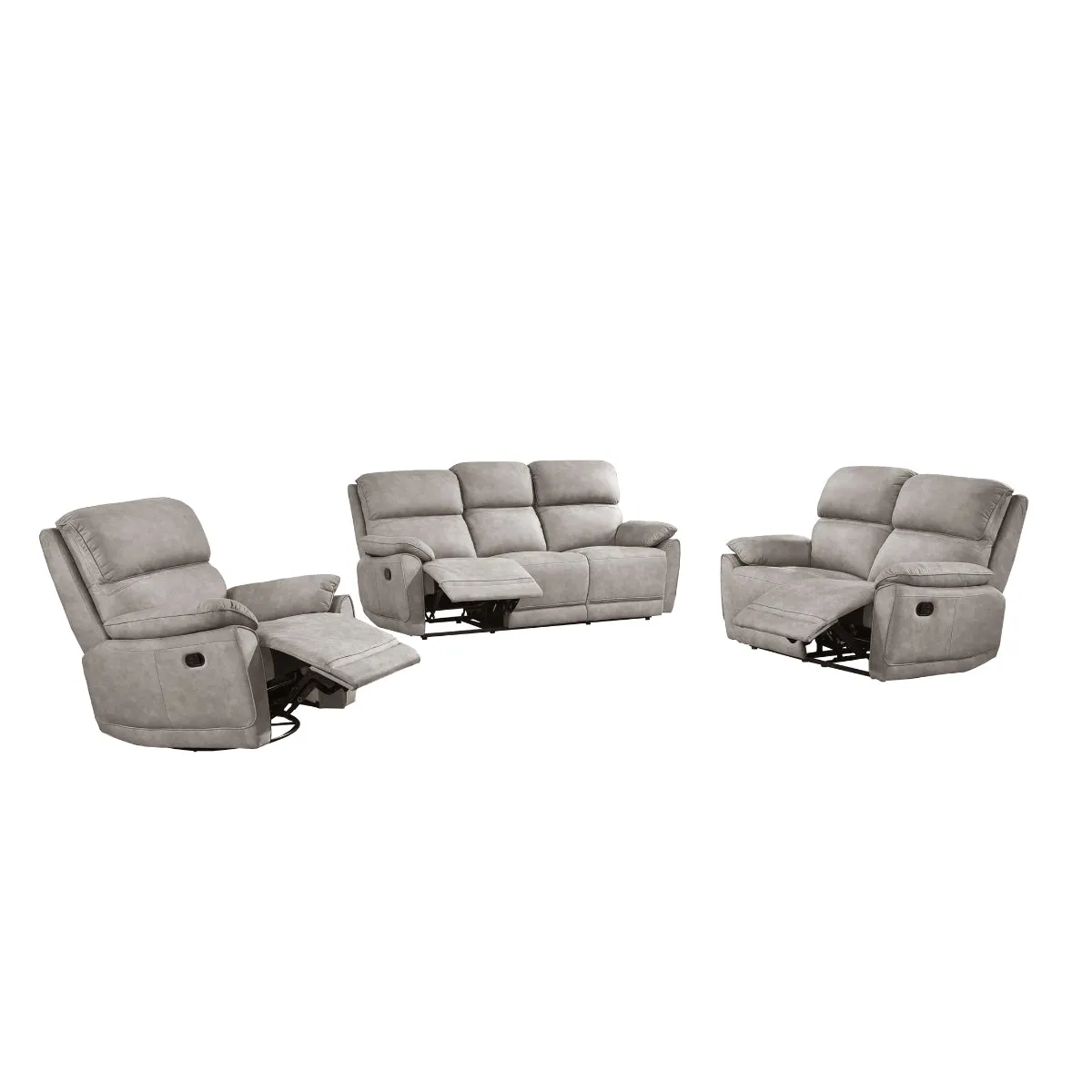 Taupe Double Reclining Loveseat with Pillow Armrests