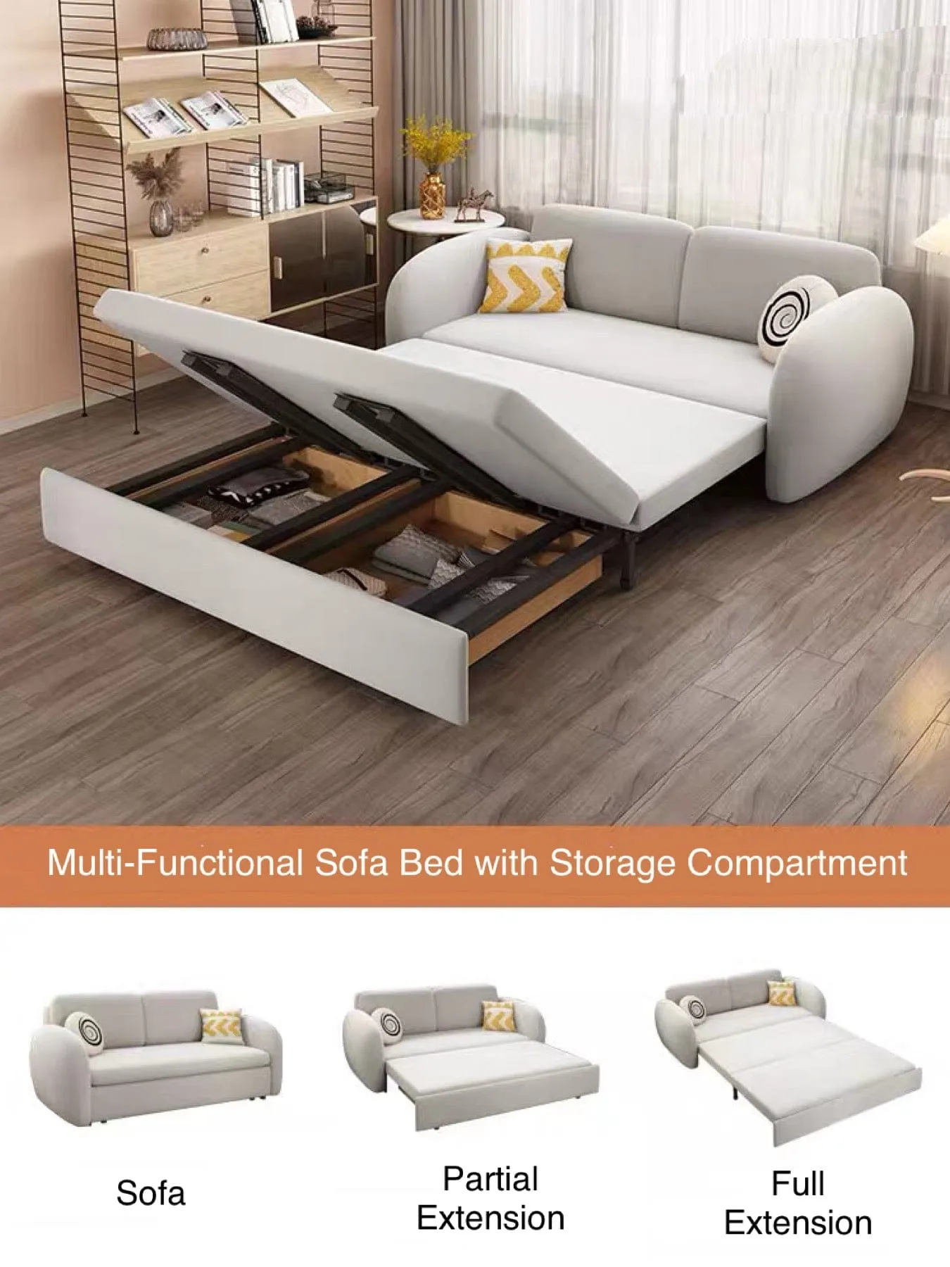 Taylor Scratch Resistant Storage Sofa Bed