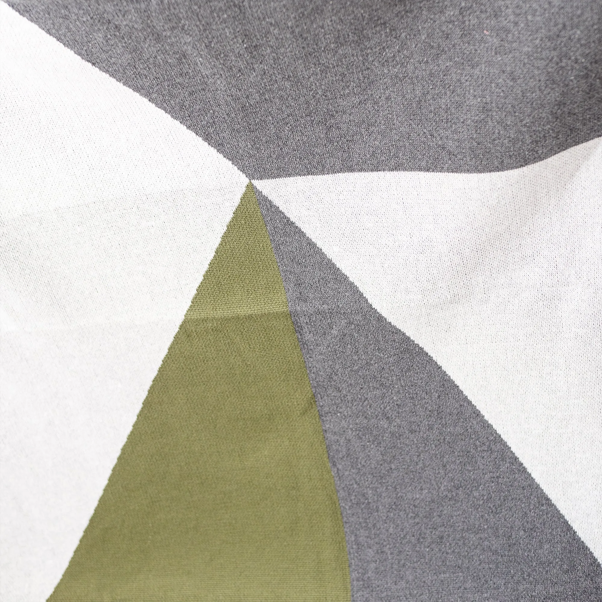 Throw / Blanket - Knitted Colourblock Abstract Grey