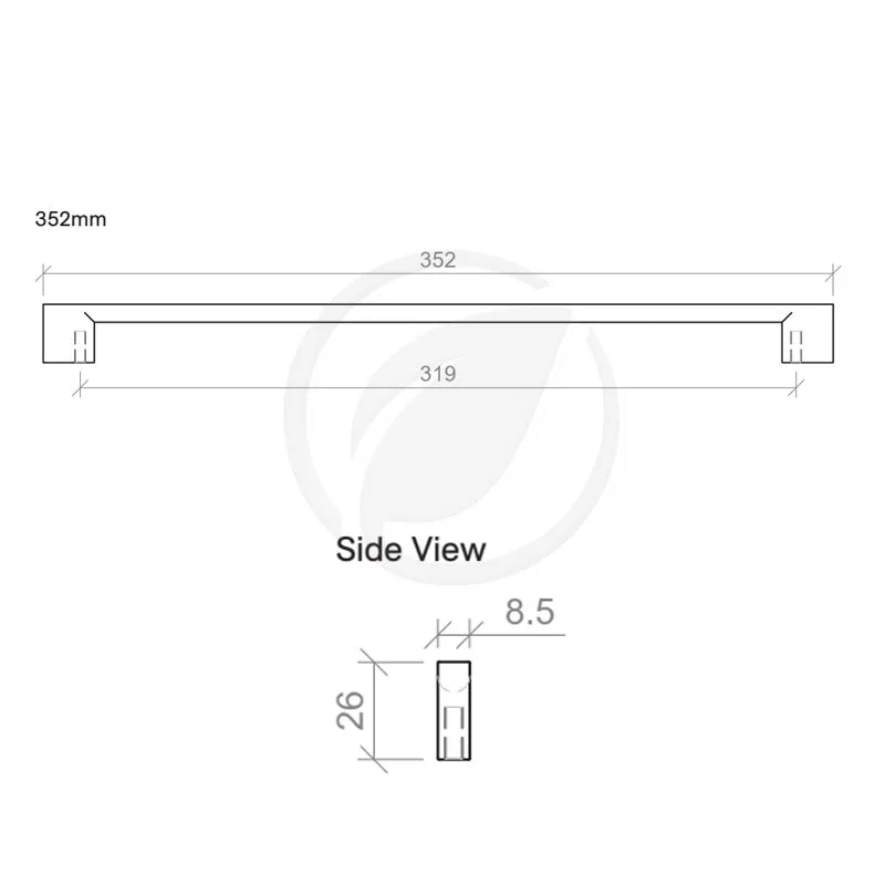 Timberline Square 352mm Handle - Chrome