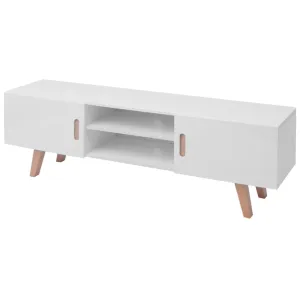 TV Stand MDF 150x35x48.5 cm High Gloss White