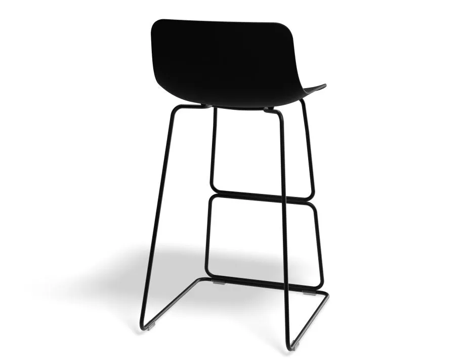 Umbria Stool - Black - Black Shell - 77cm Commercial Bar Height