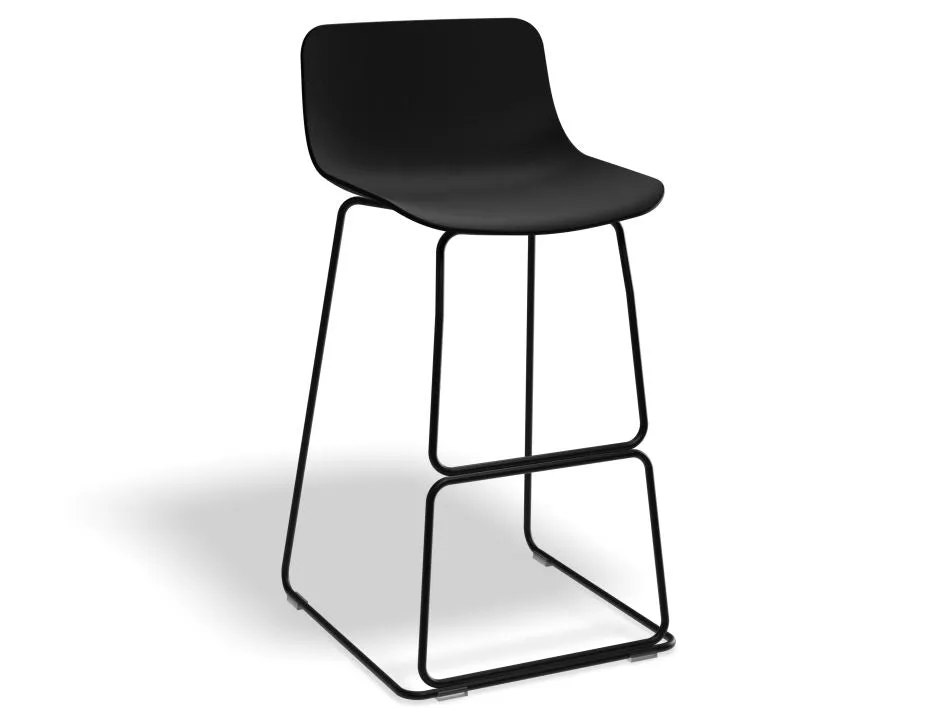 Umbria Stool - Black - Black Shell - 77cm Commercial Bar Height