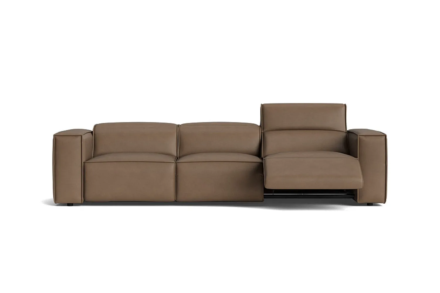 Valencia Emery Leather Recliner Three Seats Sofa, Brown