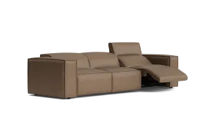 Valencia Emery Leather Recliner Three Seats Sofa, Brown