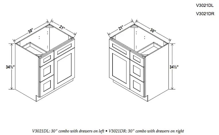 Vanity Combo Bases-Drawers - Ultimate