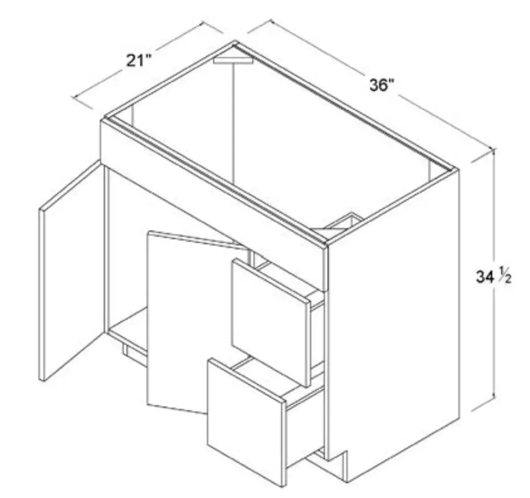 Vanity Combo Drawer Base Cabinet- Modern Lite