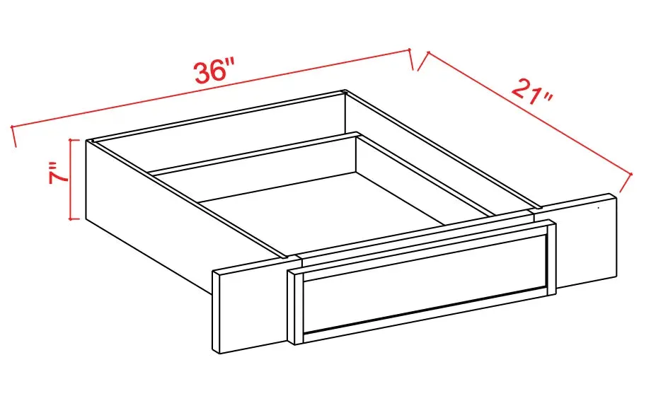 Vanity Knee Drawer - Shaker Slim