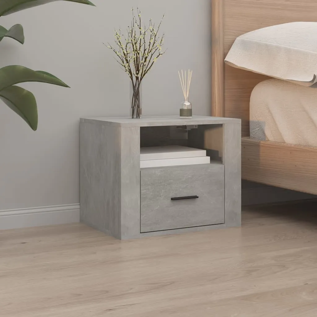 Wall-mounted Bedside Cabinets 2 pcs Concrete Grey 50x36x40 cm