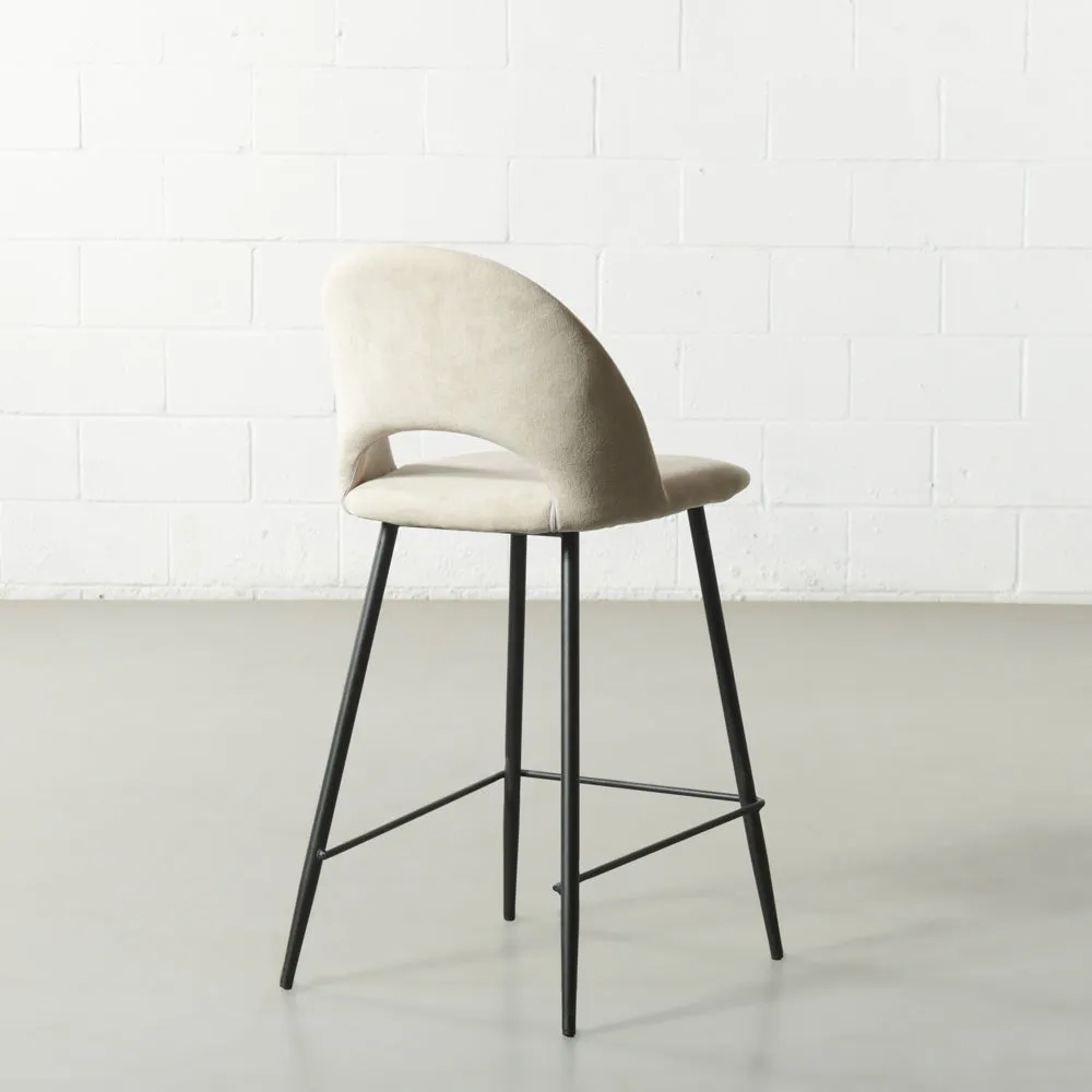 WALTER - Beige Fabric Counter Stool