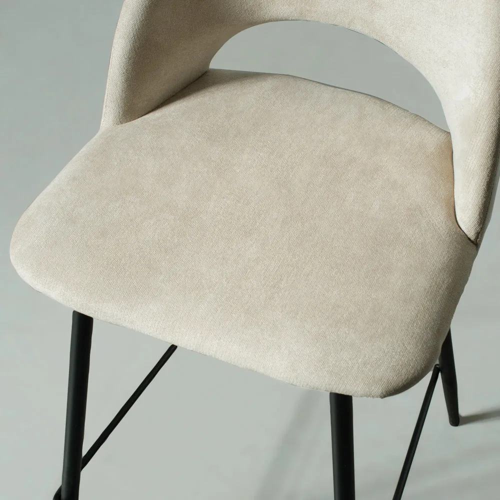 WALTER - Beige Fabric Counter Stool