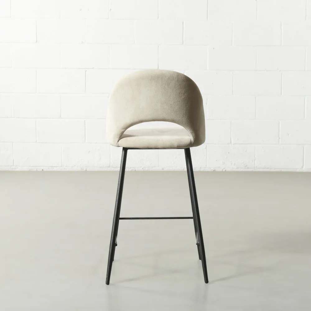 WALTER - Beige Fabric Counter Stool