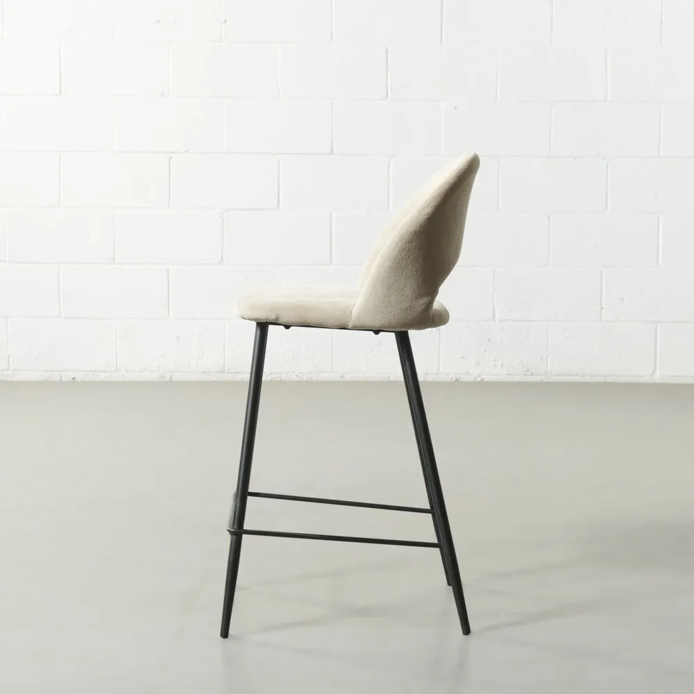 WALTER - Beige Fabric Counter Stool