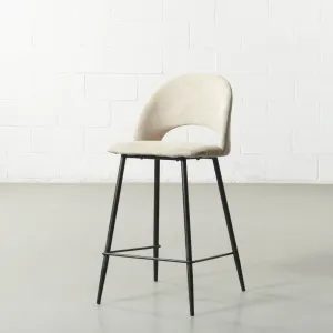 WALTER - Beige Fabric Counter Stool