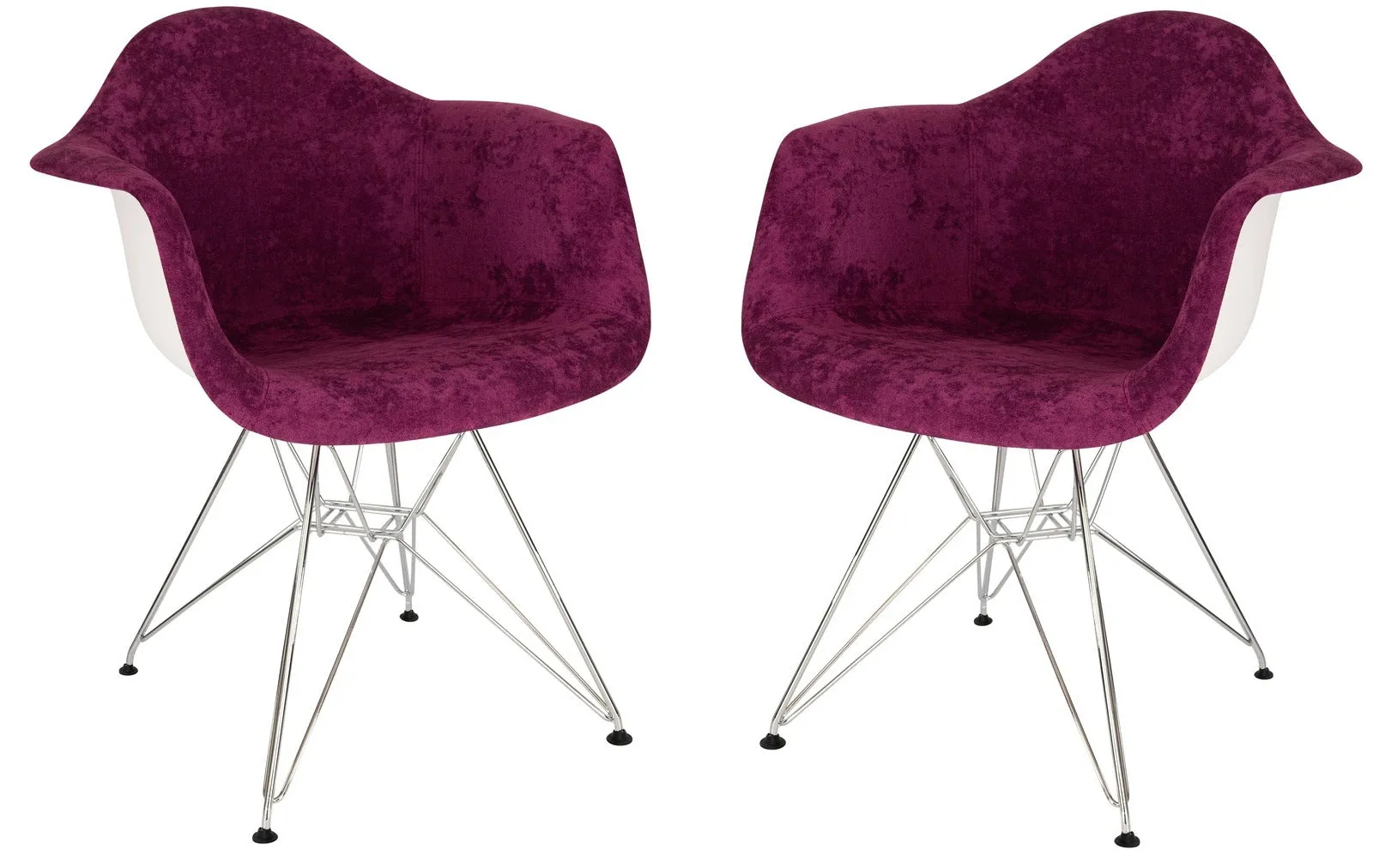 Willow Velvet Eiffel Metal Base Accent Chair Set of 2