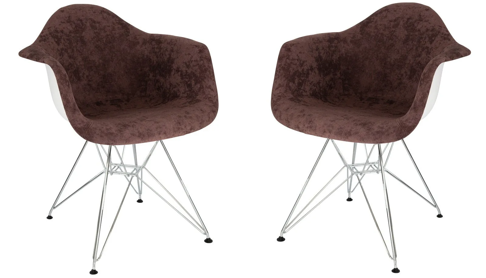 Willow Velvet Eiffel Metal Base Accent Chair Set of 2