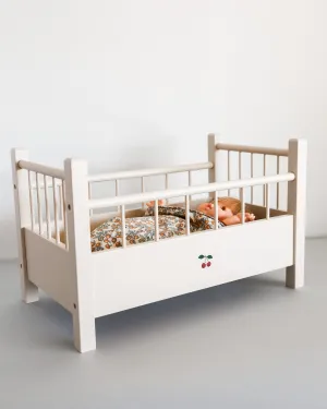 Wooden Doll Bed - Off White